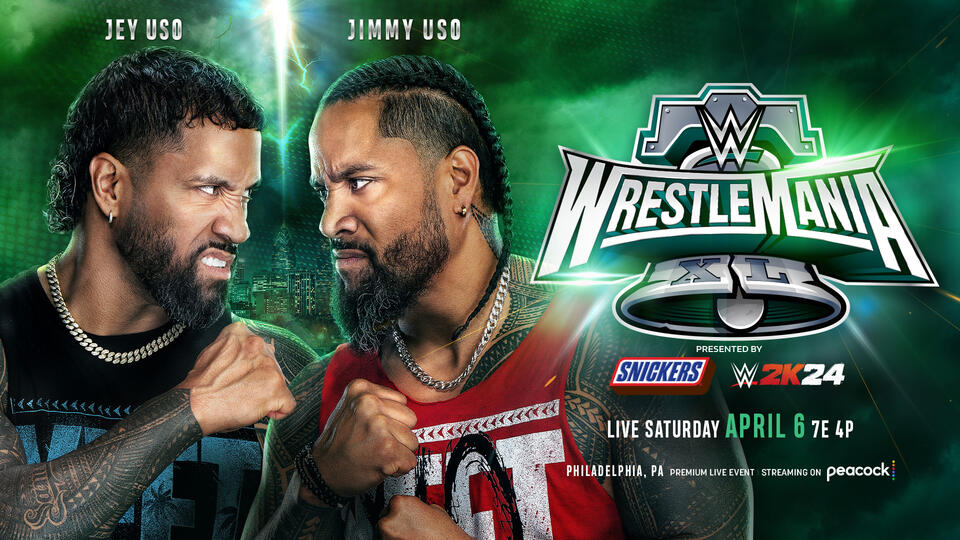 WrestleMania 40 Night 1: Jey Uso vs Jimmy Uso